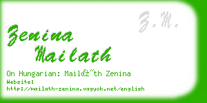 zenina mailath business card